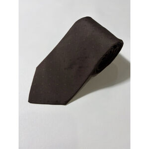 John Weitz Brown Textured Silk Tie Classic Minimal Pattern Vintage USA